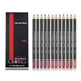 Matt Lipliner Set│12 Farben wasserfest Lippenkonturenstift dauerhafte, weiche, matte und...