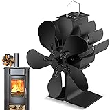 Fireplace Fan, Stove Fan without Electricity, Quiet Operation, Heat Powered Fireplace Fan...