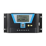30A Solarladeregler 12V 24V 36V 48V Solarregler Mit LCD Display Lithium Batterie...