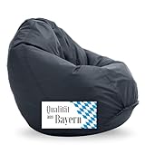 Bruni Sitzsack Classico L in Grau – XL Sitzsack mit Innensack zum Lesen, Abnehmbarer...