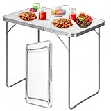 KRUMAD Campingtisch Klappbar 70x50x60 cm, Gartentisch Ausziehbar, Klapptisch Camping,...