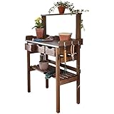 Pureday Schneider Home Pflanztisch für Garten Terrasse Balkon - 3 Schubladen - 3 Haken -...