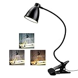 38 LED Klemmleuchte Leselampe, 3-Stufen Farbtemperatur, 10 Helligkeit dimmbar, Augenschutz...