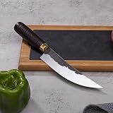 SHANGDAO Kochmesser, schwarzes geschmiedetes Küchenmesser mit Klinge aus hochelastischem...