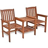 Hecht Gartenbank mit Gartentisch – 2 Sitzer – Friesenbank für Garten und...