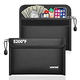 Noiposi 2er Pack Feuerfeste Tasche(21,5x14cm,5200℉), 8-lagige Wärmedämmung Feuerfeste...