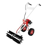 43cc 2-Takt Hand-Rasenmäher | Spindelmäher | Kehrmaschine Benzin mit Schutzbrille | 1,25...