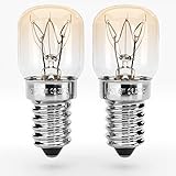 ABSINA Backofenlampe E14 15W - 2er Pack Ofenlampe bis 300 Grad hitzebeständig für...