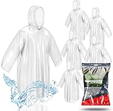Travelfreund® 8x Einweg & Einmal Regenjacke mit Kaputze - Einheitsgröße - Regencape -...