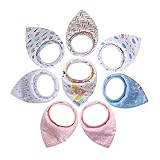 IWOWHERO 8 Stück Bandana Lätzchen Aus Weiche Sabber Lätzchen Für Neugeborene Ideales...