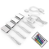 B.K.Licht - LED Glasboden Strip mit Fernbedienung, buntes RGB Licht, dimmbar, LED...