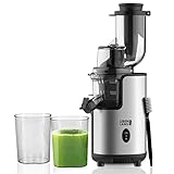 LEBENLANG Slow Juicer Entsafter Edelstahl - Ganze Früchte Gemüse und Obst &...