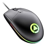 HOMOBABE Kabelgebundene Ergonomische Gaming mit Einstellbarem DPI und LED Atemlicht für...