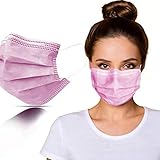 SYMTEX 50 Stück Mundschutzmasken 3-lagig Masken Mundschutz Gesichtsmaske...