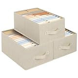 ENUMAIL 3 Stück Aufbewahrungskörbe für Regale, Faltbare Stoff Aufbewahrungsbox aus...