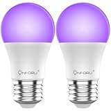 Onforu 2er Schwarzlicht Glühbirne, E27 UV Birne 9W Glühlampe, 385-400 nm UVA Level...