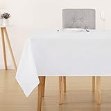 Deconovo Tischwäsche Weiss Tischtuch Tischdecke Wasserabweisend Tischwäsche...