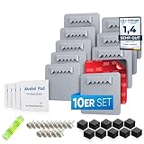 PEARWAY™ Profi Acrylglas Aufhängung [10er Set] I extra starker Halt inkl. 15...
