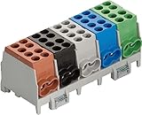 Pollmann Hauptleitungs Abzweigklemme 5 polig für Hutschiene - Strom Verteiler...