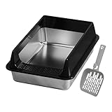 Katzentoilette, Katzentoilette aus Edelstahl, spritzwassergeschützt, mit Schaufel |...