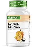 Kürbiskernöl - 420 Kapseln - 3000 mg pro Tagesportion - Mit natürlichem Vitamin E -...