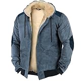 VaiKanhai Farblich passende Herren-Baumwolljacke mit Kapuze und Reißverschluss Herren...