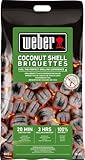 Weber Grill-Briketts aus Kokosnussschalen (8kg Sack), leistungsstark, für Lange...