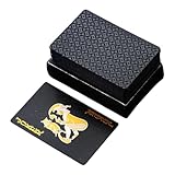 Genérico Goldspielkarten, PVC, waschbar, wasserdicht, kreativer Metallstil, verdicktes...