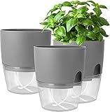 iDattel Kräutertopf Küche Set Fensterbank selbstbewässernd-3er Set Kräutergarten für...