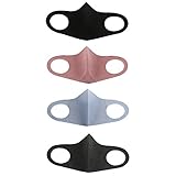 JewelryWe 4er-Pack Gesichtsmaske Maske aus Baumwolle: Atmungsaktive Mund und Nasenschutz...
