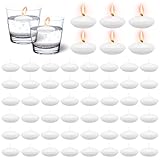 Schwimmkerzen, 50 Stück Schwimmkerzen Weiss, Schwimmende Kerzen, Schwimmende Warme...