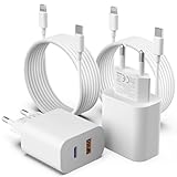 [Apple MFi Certified] 2Port iPhone Schnellladegerät mit USB-C und USB-A, 2 Pack...