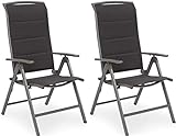 Brubaker 2er Set Gartenstühle Milano - Hochlehner Stühle klappbar - 8-Fach verstellbare...