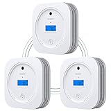 Rauch-CO Melder Vernetzt 3er Set, AEGISLINK 2-in-1 Vernetzter Rauch- und Kohlenmonoxid...