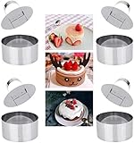 ProLeo Speiseringe Edelstahl Dessertringe Kochringe, Kuchen Schimmel 4 Stück...