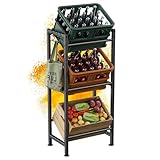 HFHOME Kompaktes Getränkeregal für 3 Getränkekisten, Metall...