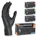 200x ARNOMED Einweghandschuhe Schwarz, Einmalhandschuhe L, Nitrilhandschuhe puderfrei,...