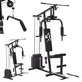 ArtSport Kraftstation ProfiGym 2000 mit Latzug- & Butterflystange, Seilzug & Beinstrecker...