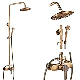 Duscharmaturen-Set aus antikem Messing, 20,3 cm, Regendusche, Doppelgriff, Mischbatterie,...