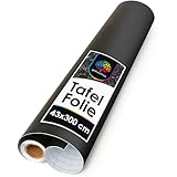 OfficeTree Tafelfolie Selbstklebend Schwarz - 300 x 43 cm - Kreidefolie Selbstklebend -...