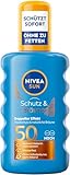 NIVEA SUN Schutz & Bräune Sonnenspray LSF 50, wasserfeste Sonnencreme mit...