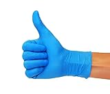 SF Nitrilhandschuhe 100 Stück Box (M, Blau) Einweghandschuhe, Einmalhandschuhe,...