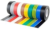 Gocableties - Isolierband Farbig Set - 19 mm x 20 m - strapazierfähiges,...