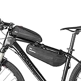 ROCKBROS Fahrradtasche Set, Fahrrad Lenkertasche + Rahmentasche, 2 in 1 Abnehmbare...