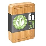DuneDesign 6er Set: Schicke Stullenbretter - 22x15 Frühstücksbrettchen - Schneidebrett...