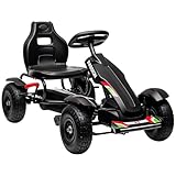 HOMCOM Gokart Tretauto mit Handbremse, verstellbarem Sitz, Vor- und...