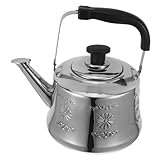 Flötenkessel aus Edelstahl für Induktionsherd, Gasherd, Wassertopf mit großer...