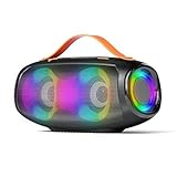 Cuifati Tragbarer Kabelloser Lautsprecher, RGB-Atmungslicht, IPX4 Wasserdicht, 5.3,...