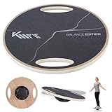 KM-Fit Balance Board rund | Therapie-Kreisel aus Holz | Gleichgewichtstrainer mit...