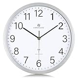 Lafocuse Funk Wanduhr Lautlos Modern 30cm, Hohe Genauigkeit Funkuhr Einfach zu Lesen,...